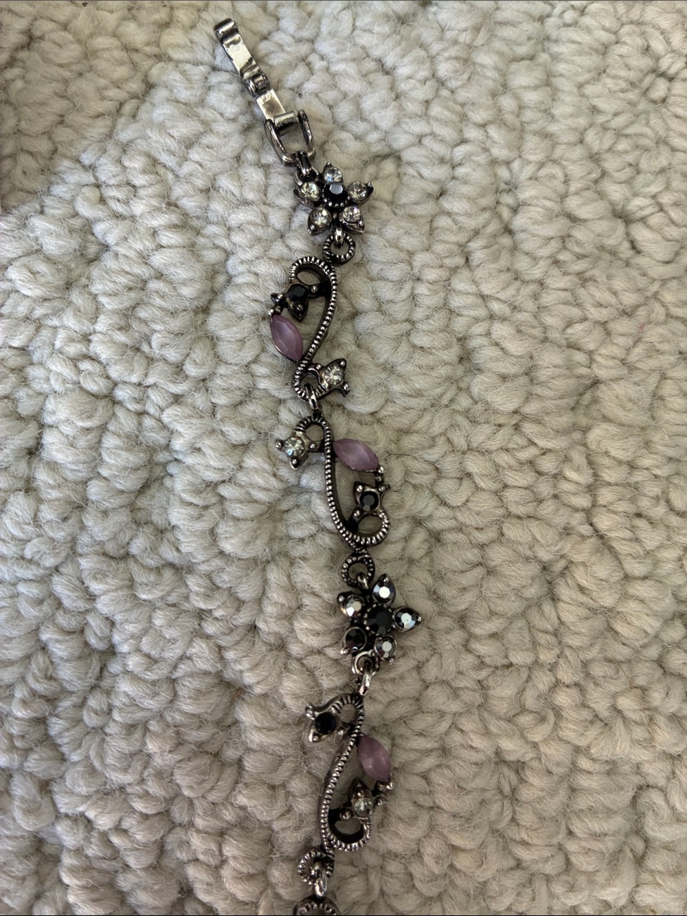 Bluboho Purple Floral Necklace & Earrings Jewelry Set Made in Canada - Picture 3 of 8